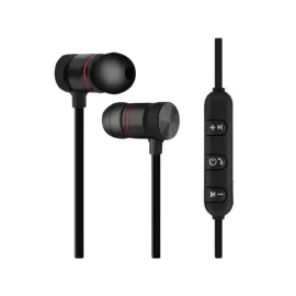 Sports Mıknatıslı Siyah Bluetooth Kulaklık Kablolu Uzun Pil Ömrü