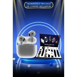 3.nesil Tws Bluetooth Kulaklık Bluetooth Bağlantılı Akıllı Saat Amoled Ekran Plastik Hasır Kordon