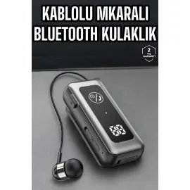 Kablolu Bluetooth Kulaklık Kulak İçi Stereo Mikrofonlu Dijital Göstergeli