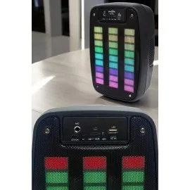 Bluetooth Hoparlör Rgb Işıklı Usb Sd Kart Girişli Taşınabilir