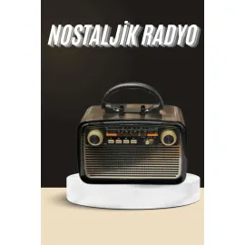 Nostaljik Radyo Bluetooth Bağlantılı Müzik Kutusu Ahşap