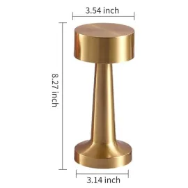 Kablosuz Renkli Masa ve Gece Lambası Altın Rengi Dokunmatik Led Lamba