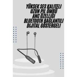 Kablolu Kulak İçi Bluetooth Kulaklık 60 Saat ANC Özellikli Boyun Bantlı