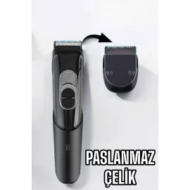 Saç Sakal Vücut Şarjlı Kablosuz Tıraş Makinesi Profesyonel Paslanmaz Çelik