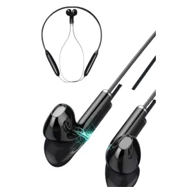 Kablolu Kulak İçi Bluetooth Kulaklık 60 Saat ANC Özellikli Boyun Bantlı