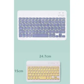 Android ve İOS Uyumlu Bluetooth Kablosuz Türkçe Q Klavye Renkli