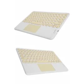 Touchpad Tüm Cihazlara Uyumlu Bluetooth Klavye Touchpad Slim Kablosuz Wifi Q Klavye
