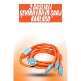 Çoklu Şarj Kablosu Usb Type-C İos Uyumlu 120W Hızlı Şarj Kablosu