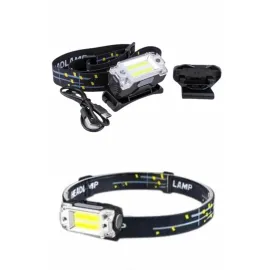 Yüksek Işıklı Şarjlı ve Sensörlü LED Kafa Lambası Kamp Lambası