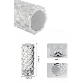 Yeni Nesil Modern Kristal Masa ve Gece Lambası Dokunmatik Renk Değiştirebilen