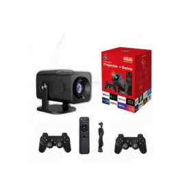 Android Projeksiyon Siyah Taşınabilir Sinema Projektörü 4k 1080p Ev Sineması Bluetooth