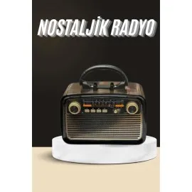 Nostaljik Radyo Bluetooth Bağlantılı Müzik Kutusu Ahşap