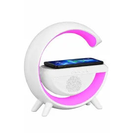 Bluetooth Hoparlör G Şekli Atmosfer Akıllı Rgb Lamba Wireless Kablosuz Şarj