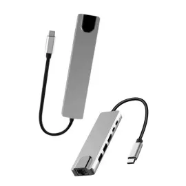 8 Port Çoklayıcı Macbook Ile Uyumlu Çoğaltıcı Type-C Dönüştürücü Tf Sd Kart