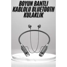 Boyun Bantlı Kulak İçi Kablolu Yüksek Ses Kaliteli Bluetooth Kulaklık