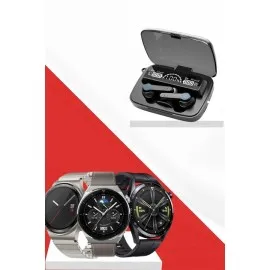 Kulak İçi Kablosuz Bluetooth Kulaklık ve NFC ve GPS Özellikli Akıllı Saat Alarm ve Titreşim