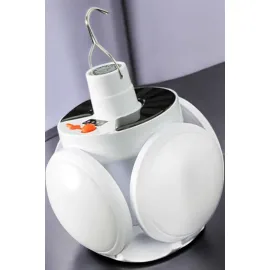 Güneş Enerjili Solar Aydınlatma Kamp Çadır Lambası Şarjlı Ampül Led Şarjlı El Feneri Işıldak