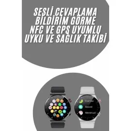 Akıllı Saat Adımsayar Nabız Ölçer Titreşim Özellikli Çağrı Cevaplama Sosyal Medya