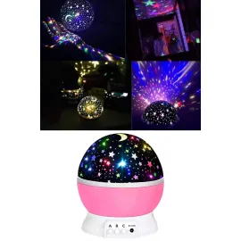 Yıldızlı Gece Lambası Mor Projeksiyon Görünümlü Masa Lambası Renk Değiştirebilen