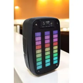 Kablosuz Bluetooth Hoparlör Taşınabilir 6.5 Inç Led Işık Kareoke