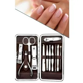 Tırnak Bakım Seti Tırnak Düzeltme Batık 12 Parça Çanta Tipi Manikür Pedikür