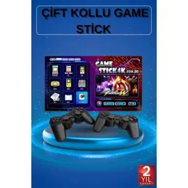 2 Kollu Kablosuz 2.4G Retro Oyunlar 4k Game Stick 3500 Oyun Atari