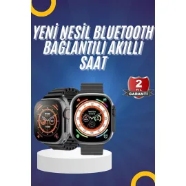 Yeni Model Akıllı Saat Ultra Smart Watch Gümüş Kasa 45Mm Titreşim