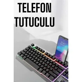 Oyuncu Klavyesi Q Klavye Rgb Işıklı Mouse Hediyeli