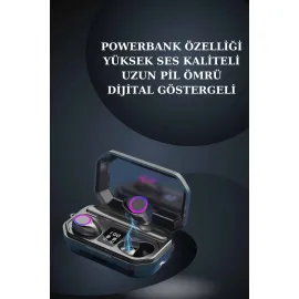 Kadınlar İçin 3 Kordonlu Akıllı Saat Ve Dijital Göstergeli Powerbankli Bluetooth Kulaklık Dokunmatik Kontrol