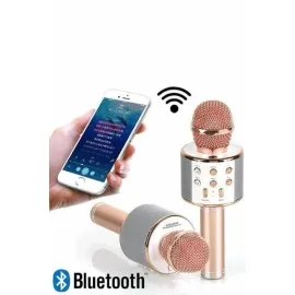 Karaoke Mikrofon Dahili Hoparlörlü Sd-Usb-Aux Girişli Bluetooth Hoparlör