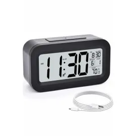 Dijital Masa Saati Takvim Çalar Saat Alarmlı Işıklı Led Ekran Pilli