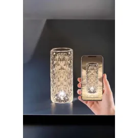 Gece Lambası Kristal Lamba Dokunmatik Şarjlı Hediyelik