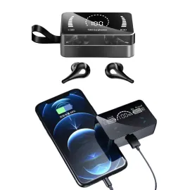 TWS Bluetooth Kulaklık Kablosuz Uzun Pil Ömrü Dijital Göstergeli Powerbank