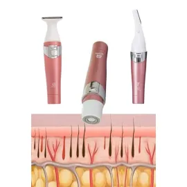 3 Başlıklı Kıl Tüy Temizleyici Epilasyon Aleti Tüm Cilt Tiplerine Uygun