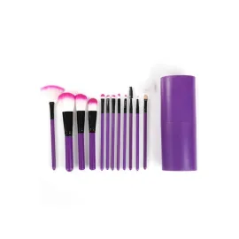 Makyaj Fırçası 12 Parça Set Yumuşak Uçlu Göz Makyajına Uygun Hafif ve Taşınabilir Çanta