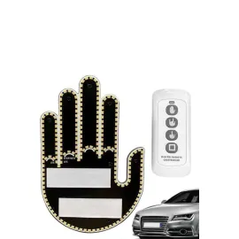 El Orta Parmak Led Kumandalı Araç İçi Reflektör Arka Cam El Simgesi