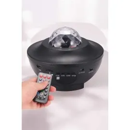 Çocuklara Özel Şarjlı Bluetooth Hoparlör Parti Led Lambası Yıldızlı Projeksiyon