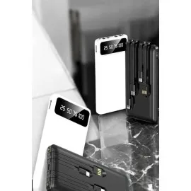 20.000 Mah Led Işıklı Lcd Ekran Usb Girişli Type-C Lightning Powerbank