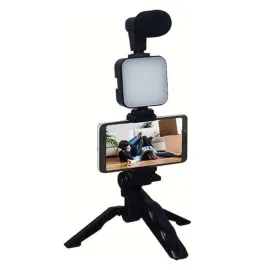 Telefon Tutucu Mikrofonlu Işıklı Youtuber Video Kayıt