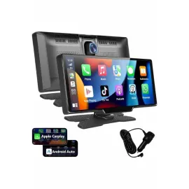 4K 10.2 İnç Çift Kameralı Araç Multimedya Ekranı CarPlay Kablosuz Tüm Cihazlara Uyumlu