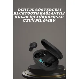 Kulaklık Dijital Göstergeli Bluetooth Bağlantılı Kablosuz Kulak İçi Mikrofonlu Dokunmatik Kontrol
