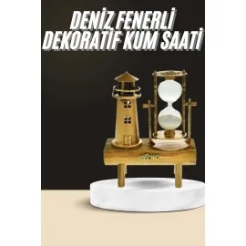 Dekoratif Kum Saati Deniz Feneri Retro Masa Hediyeli Eşya