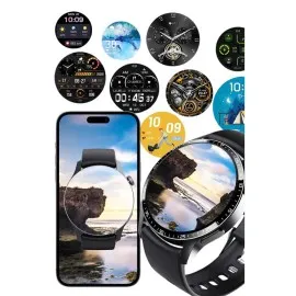 Amoled Ekran Metal Deri Silikon Kordonlu Uyku Ve Sağlık Takibi