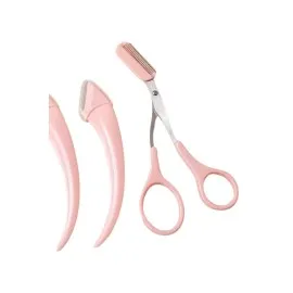 Taraklı Kaş Bıyık Makası Ve Kaş Ustura Seti Kaş Bıyık Tüy Alma Epilasyon Aleti 2'li Set