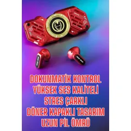 Bluetooth Kulaklık Stres Çarklı Döndürülebilir Uzun Şarj Süreli Oyuncu Kulaklığı