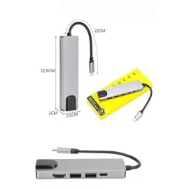 Usb Type-C Hub Dönüştürücü Çevirici Çoklayıcı Macbook Çevirici 8 Portlu