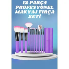 12 Parça Yumuşak Uçlu Makyaj Fırça Set-Göz Ve Yüz Makyajı İçin Fırça Seti Profesyonel Makyaj Seti