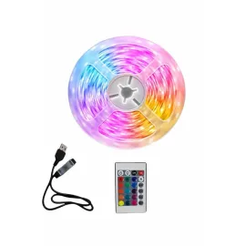 10M Şerit Led İç Mekan Renkli Rgb Şerit Led Kumandalı