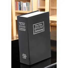 Gizli Kasa İngilizce Sözlüğü Kitap Görünümlü Anahtarlı Gizli Mini Çelik Kasa Kilitli