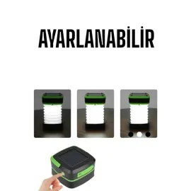 Güneş Enerjili Led Lamba Kamp Lambası Katlanabilir Lamba Usb Şarjlı